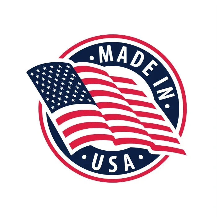 Made in the USA logo with US flag