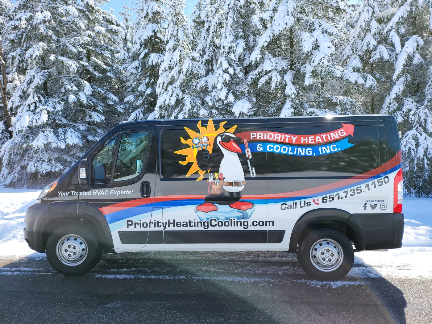 Heating & Cooling Maintenance Club | Priority Heating & Cooling Priority Heating & Cooling maintenance truck in East Twin Cities Metro | Priority Heating & Cooling