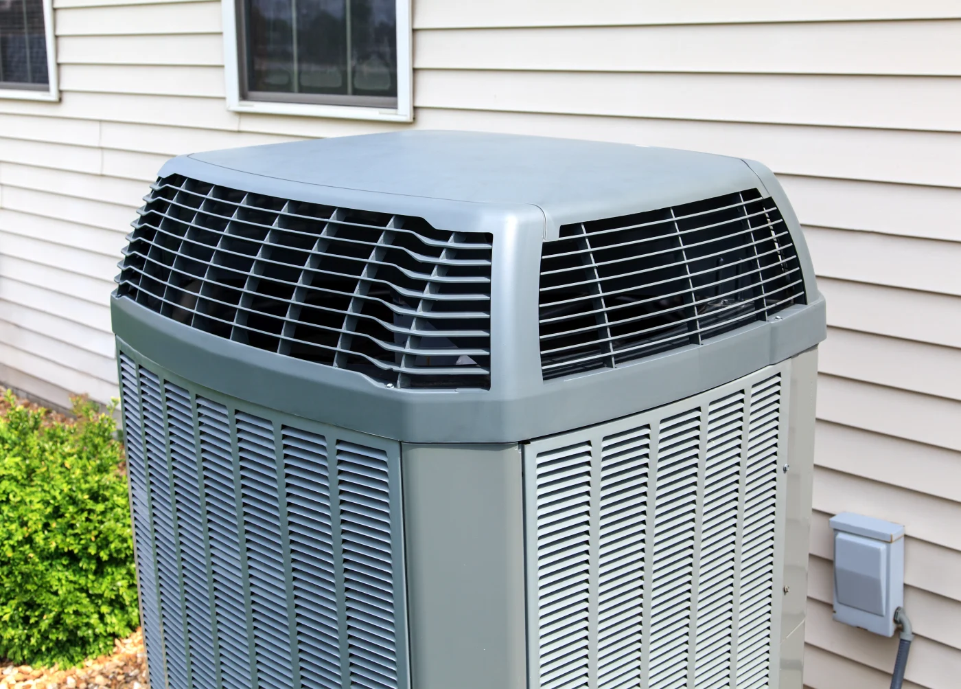 New air conditioner outside of a house