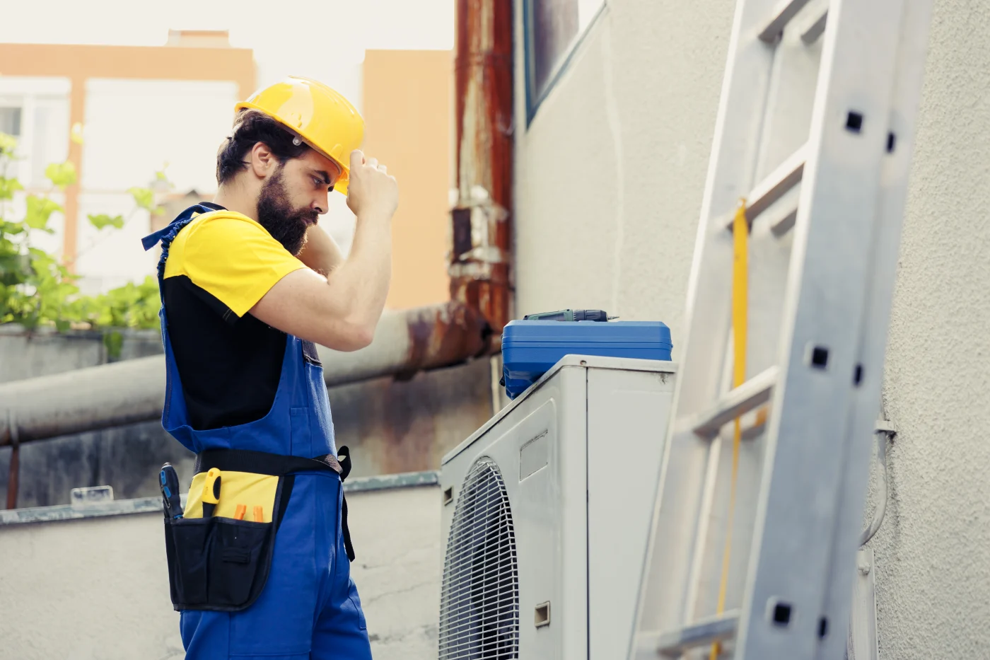 Best AC Replacement in Cottage Grove, MN Technicians replacing an AC system
