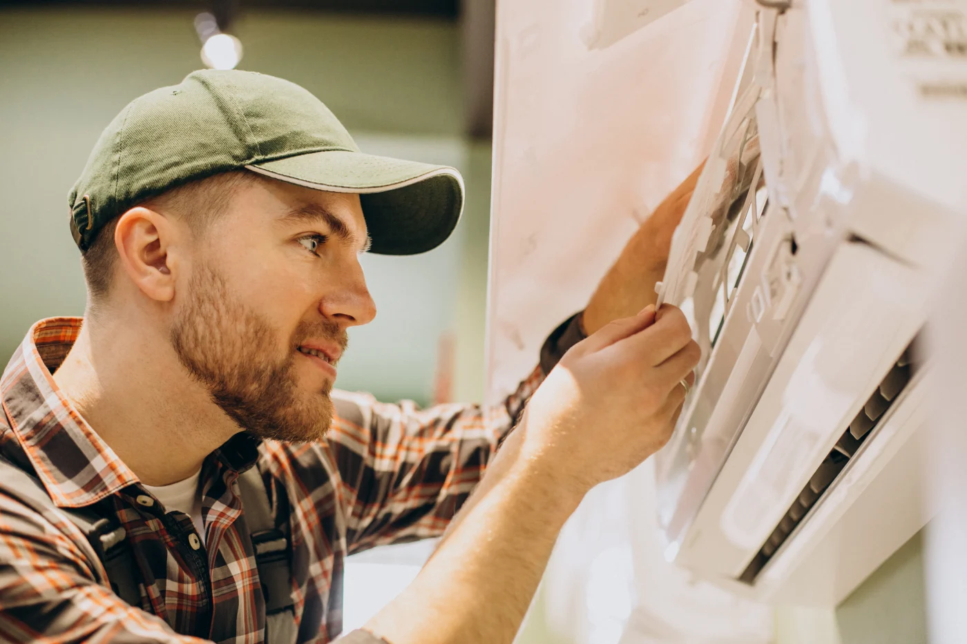Expert AC Service In Lake Elmo, MN | Priority Heating and Cooling Expert technician performing AC service